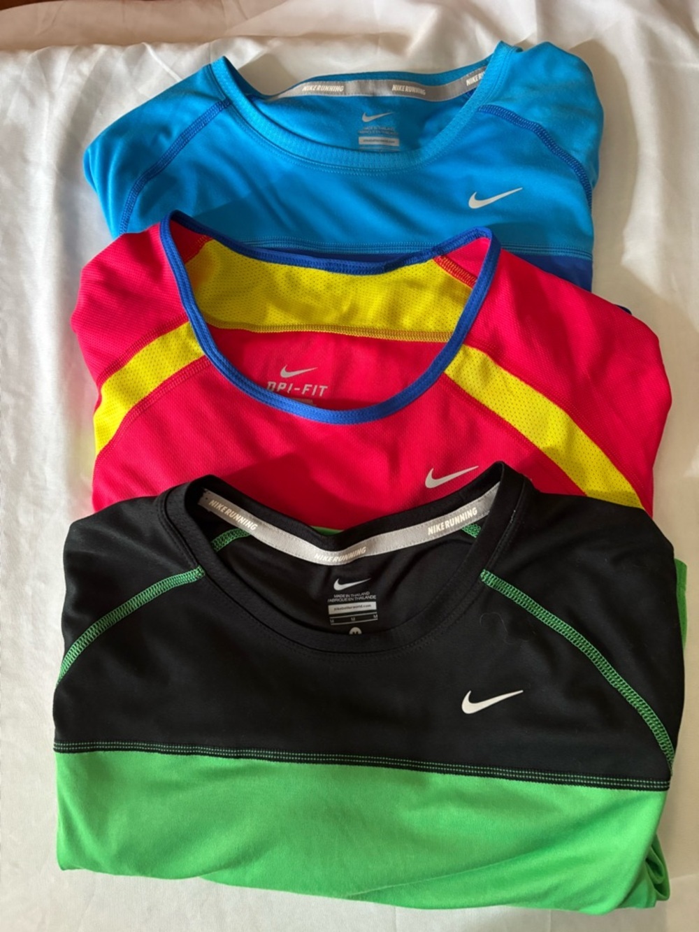 Nike Kids Short-Sleeve Dri-FIT Tops - Blue, Pink/Yellow, Black/Green